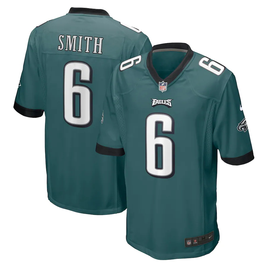 Mens Philadelphia Eagles #6 DeVonta Smith Nike Midnight Green 2021 NFL Draft First Round Pick Game Jersey->philadelphia eagles->NFL Jersey